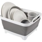 Collapsible Wash Basin – 9L Portable Sink with Drain – Plastic Tub Dish Pan f…