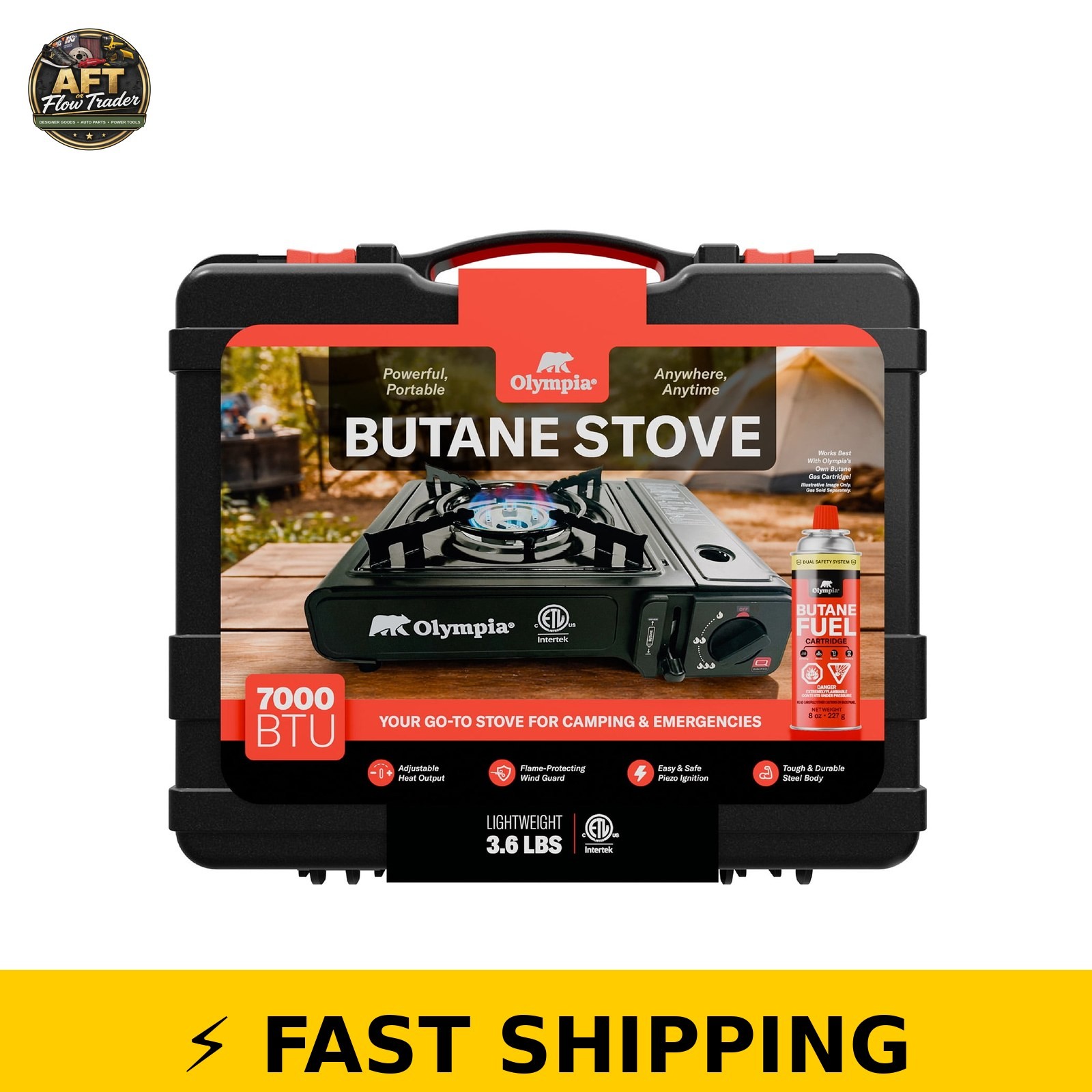 Olympia Portable Butane Camp Stove – 7,000 BTU