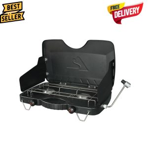 Ozark Trail 2 Burner Heads Propane Camping Stove Black Portable Outdoor Cook