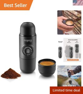 Minipresso GR, Portable Espresso Machine, Compatible Ground Coffee, Hand Coffee.