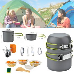Portable Outdoor Hiking, Camping and Picnic Cookware.