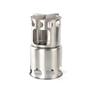 Portable 304 Stainless Steel Camping, Cookware Set with Wood Stove Hiking Tool.