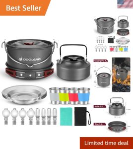 Portable 22-Piece Camping Cookware Mess Kit – Perfect for Outdoor Adventures.