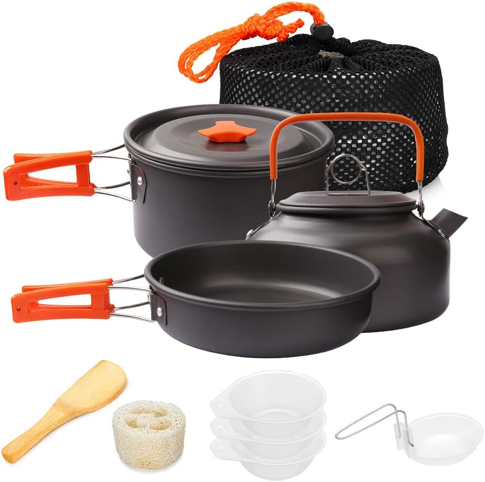 Camping Cookware Set Camping Gear Campfire Utensils Non-Stick Cooking Equipment