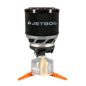 Jetboil MiniMo Carbon Camping Stove Cooking System with Adjustable Heat Control.