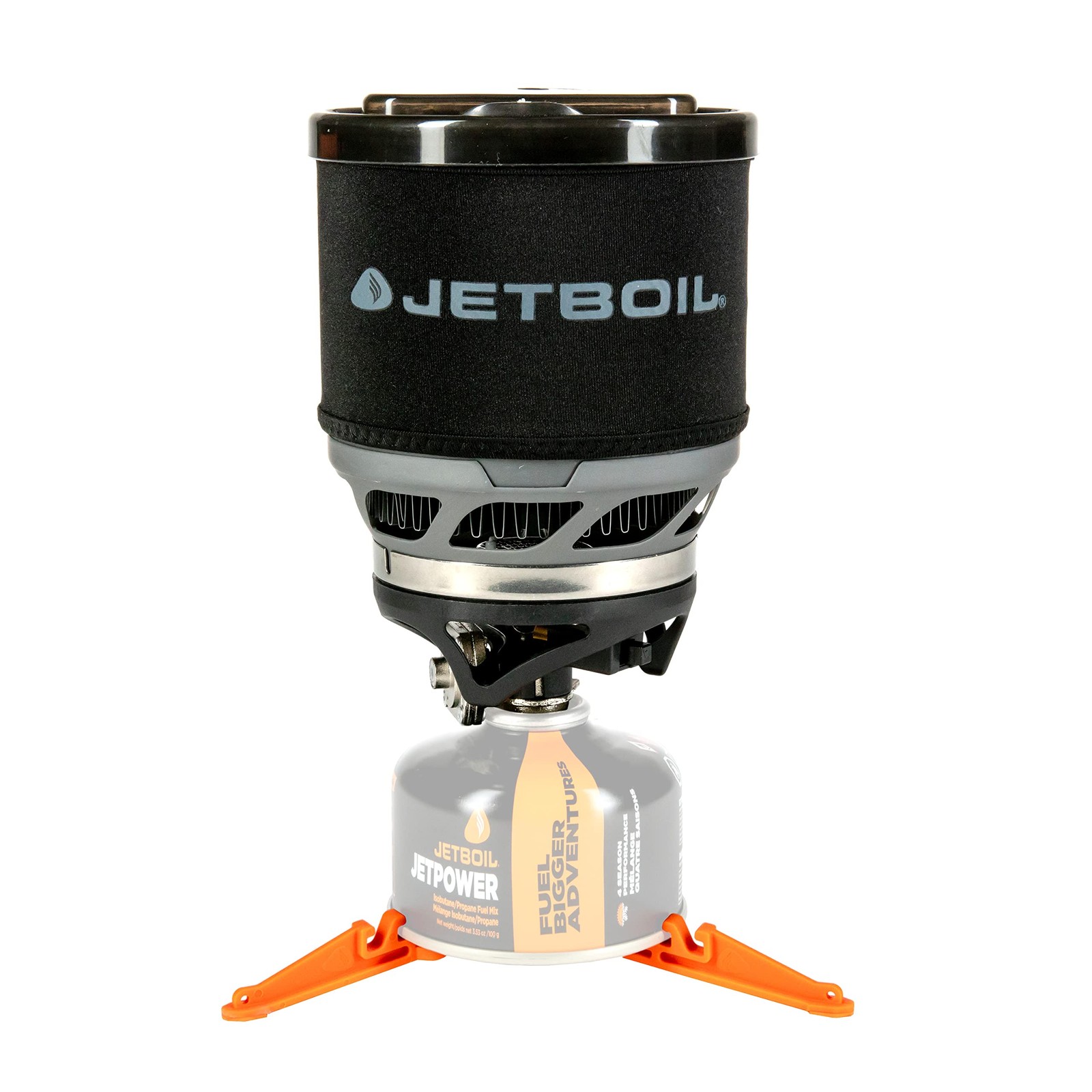 Jetboil MiniMo Carbon Camping Stove Cooking System with Adjustable Heat Control.