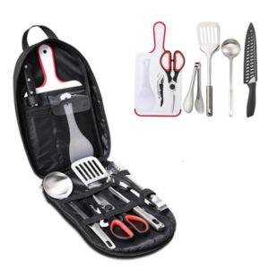 8 Piece Camp Utensil Set Portable BBQ Kitchen Cooking Compact Gear Cookwear.