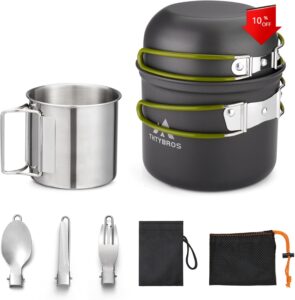 Camping Cookware Set Designed for backpacking, picnics and solo camping.
